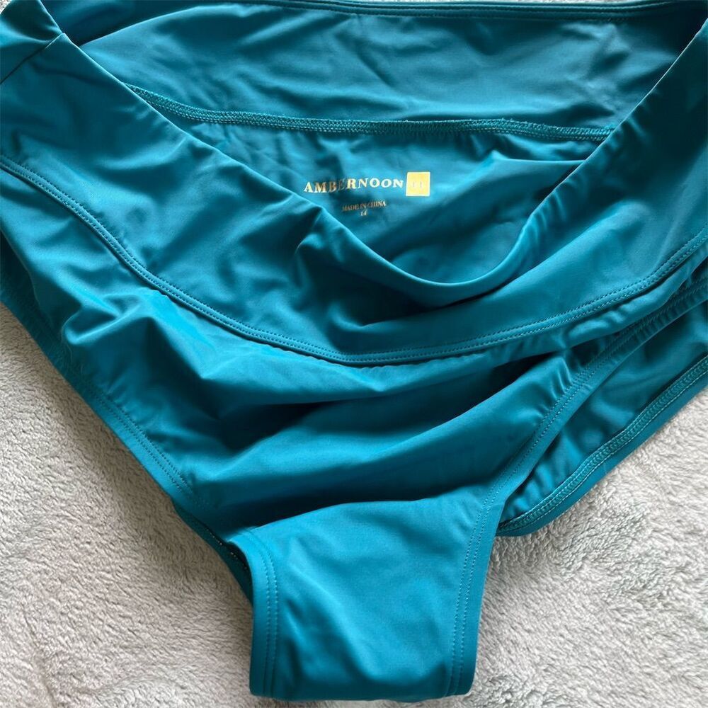 Ambernoon Women's Teal Hipster Bikini Bottoms Size L​​